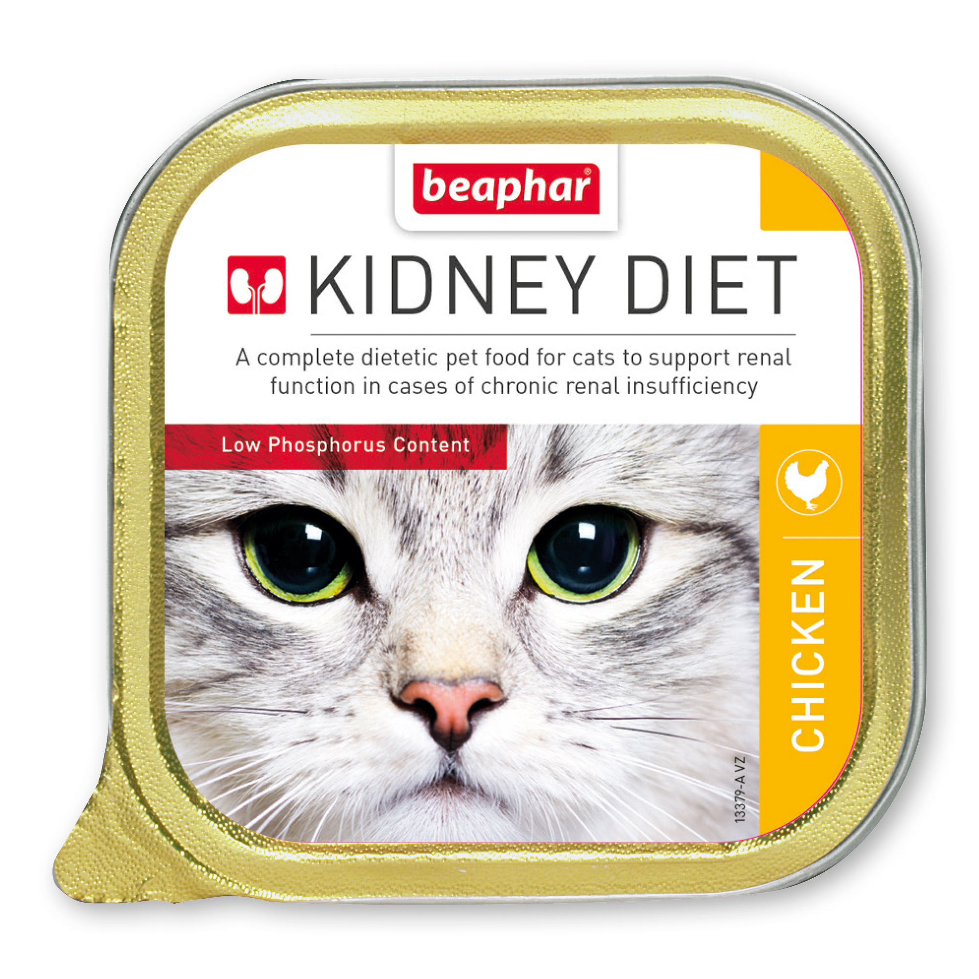 [$272/16包]Beaphar Kidney Diet 腎臟保健配方貓罐頭 雞肉 100g (黃色) 