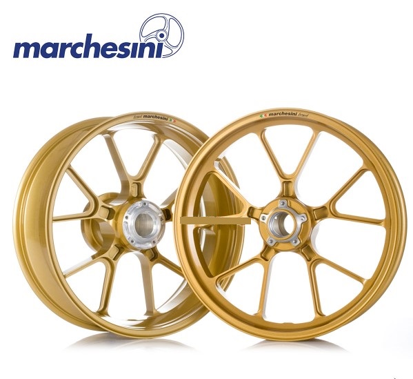 MARCHESINI M10RS CORSE PAIR OF WHEEL GOLD MAGNESIUM FOR YAMAHA YZF 