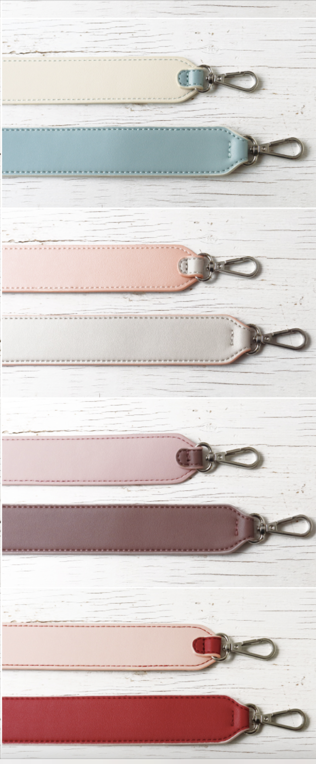 單邊雙面色袋帶 : (長約105cm ) 帶闊 35mm  -    暗紅 / 粉紅