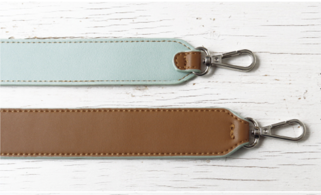單邊雙面色袋帶 : (長約105cm ) 帶闊 35mm  -   啡色&湖水藍色